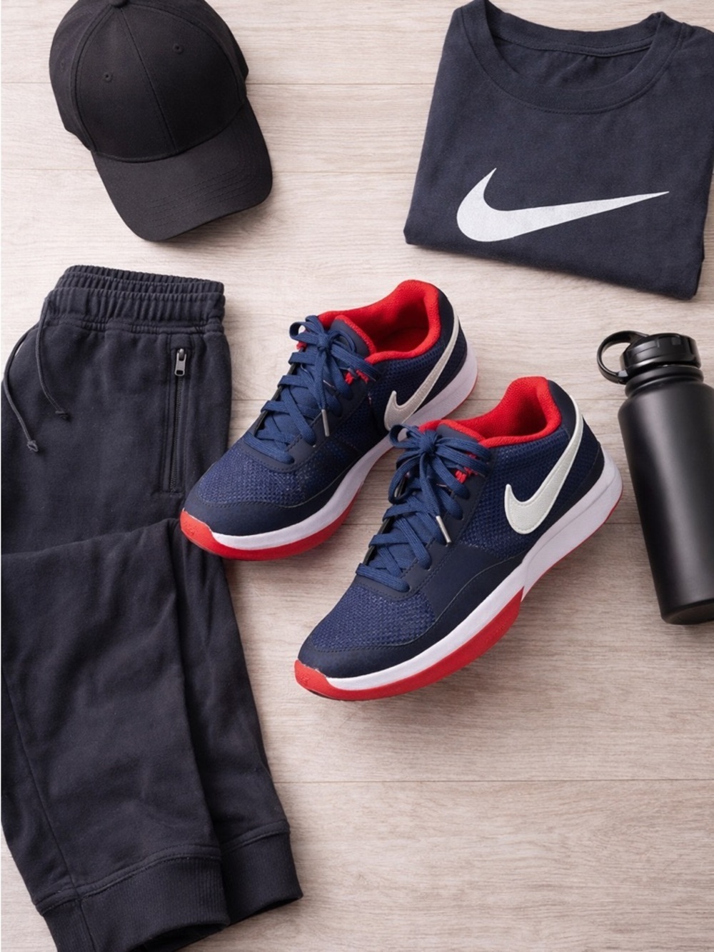 Nike Court Training Shoes Men’s 8 Navy Red | Air Cushion - Picture 1 of 8